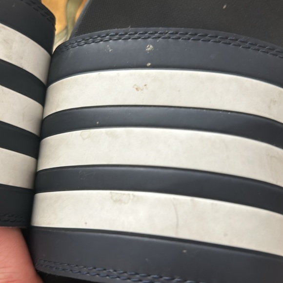 Adidas Slides Sandals 3 Stripe Navy White - Picture 5 of 6